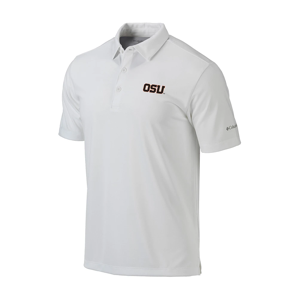 Men's Columbia White Oregon State Beavers Omni-Wick Drive Polo