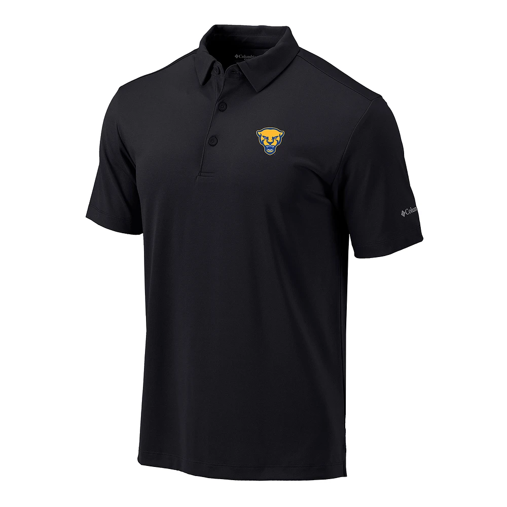 Men's Columbia Black Pitt Panthers Omni-Wick Drive Polo