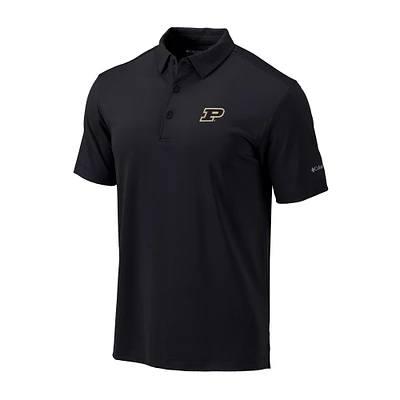 Men's Columbia Black Purdue Boilermakers Omni-Wick Drive Polo