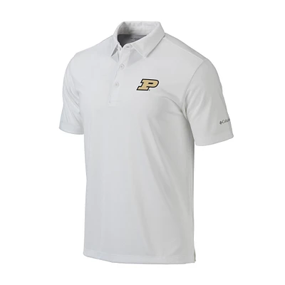 Men's Columbia White Purdue Boilermakers Omni-Wick Drive Polo