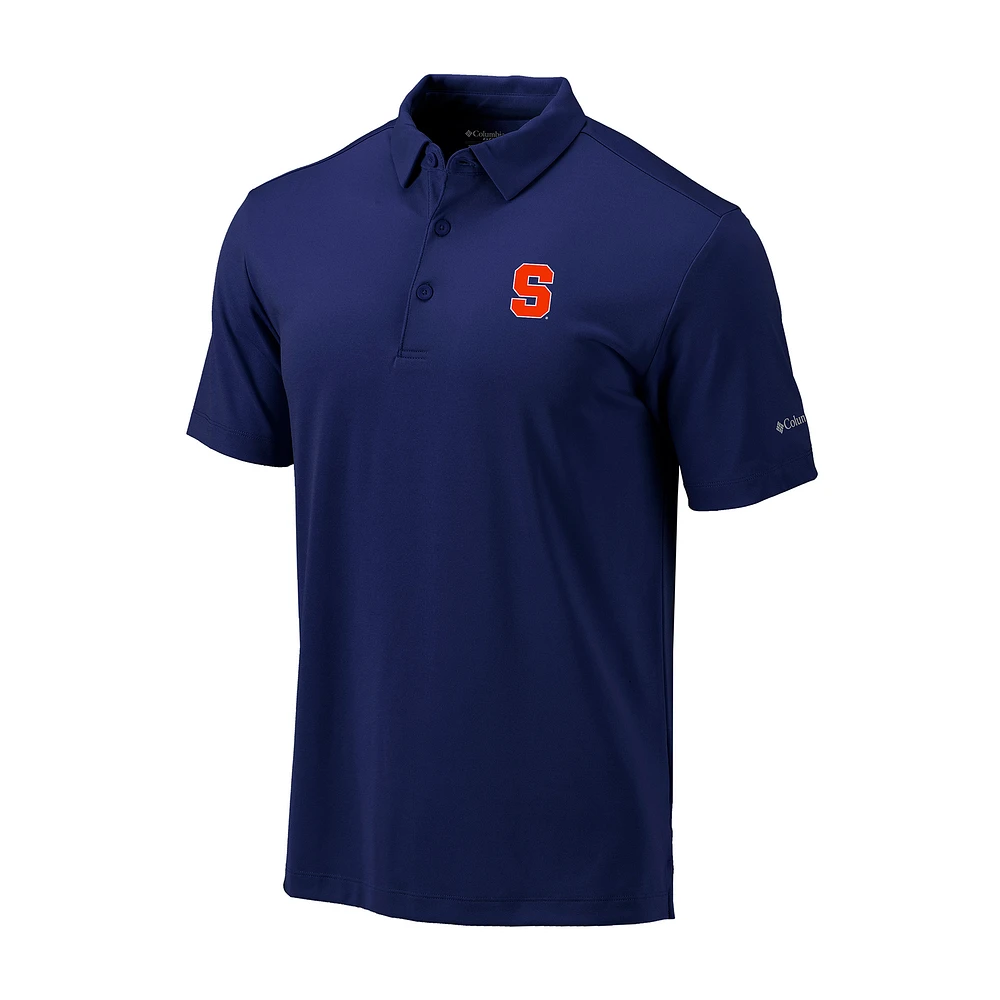Men's Columbia Navy Syracuse Orange Omni-Wick Drive Polo