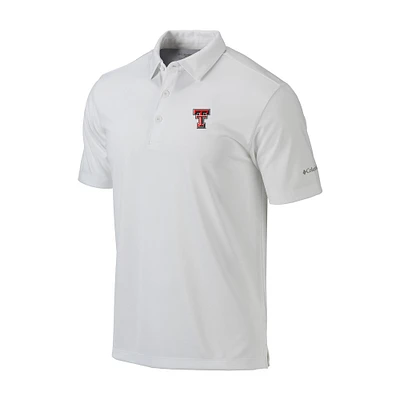 Men's Columbia White Texas Tech Red Raiders Omni-Wick Drive Polo