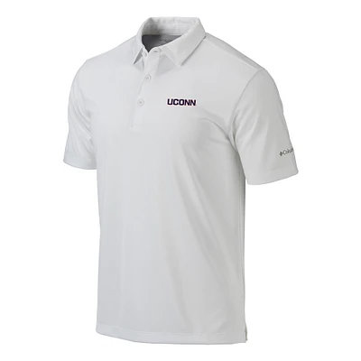 Men's Columbia White UConn Huskies Omni-Wick Drive Polo