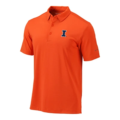 Men's Columbia Orange Illinois Fighting Illini Omni-Wick Drive Polo