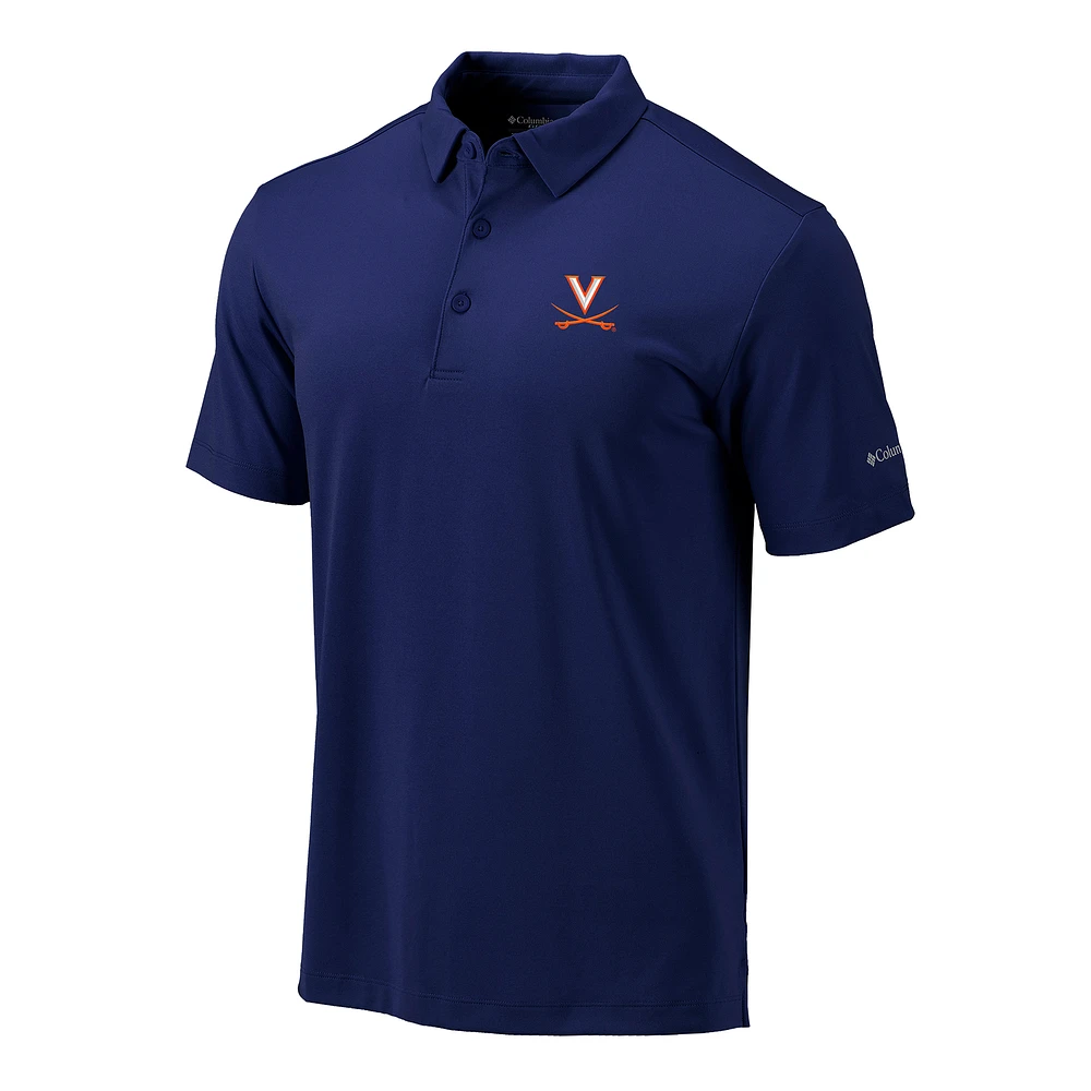 Men's Columbia Navy Virginia Cavaliers Omni-Wick Drive Polo
