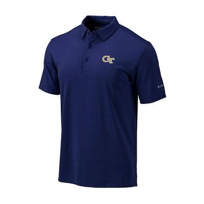 Men's Columbia Navy Georgia Tech Yellow Jackets Omni-Wick Drive Polo