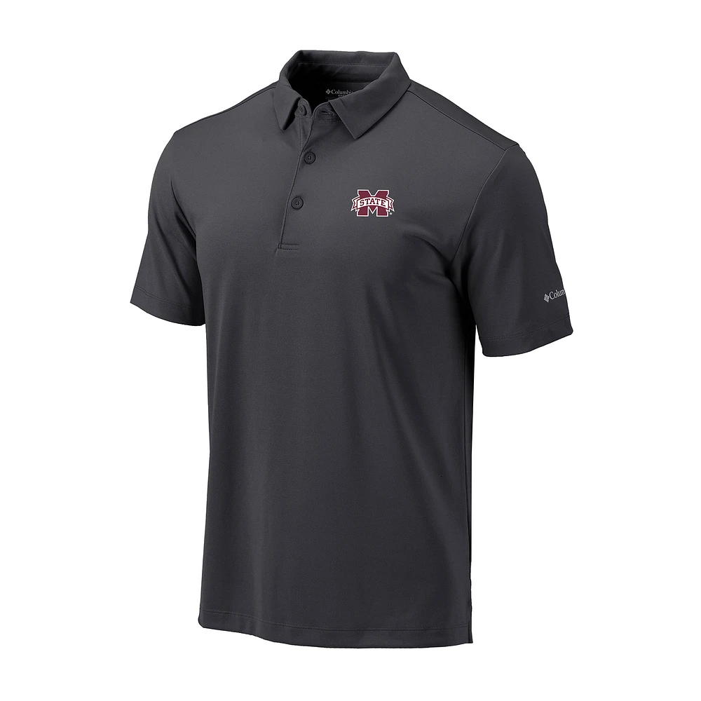 Men's Columbia Gray Mississippi State Bulldogs Omni-Wick Drive Polo