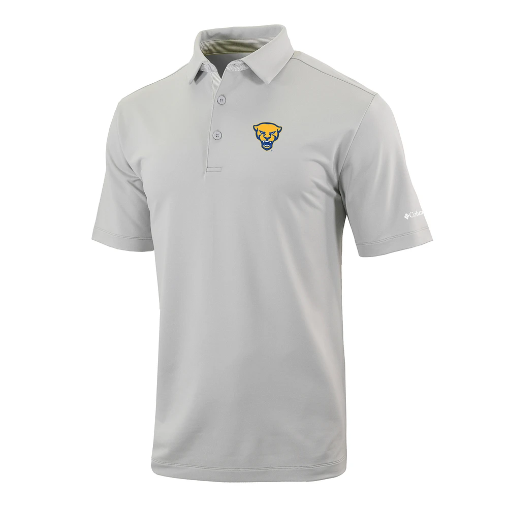 Men's Columbia Gray Pitt Panthers Omni-Wick Even Lie Polo