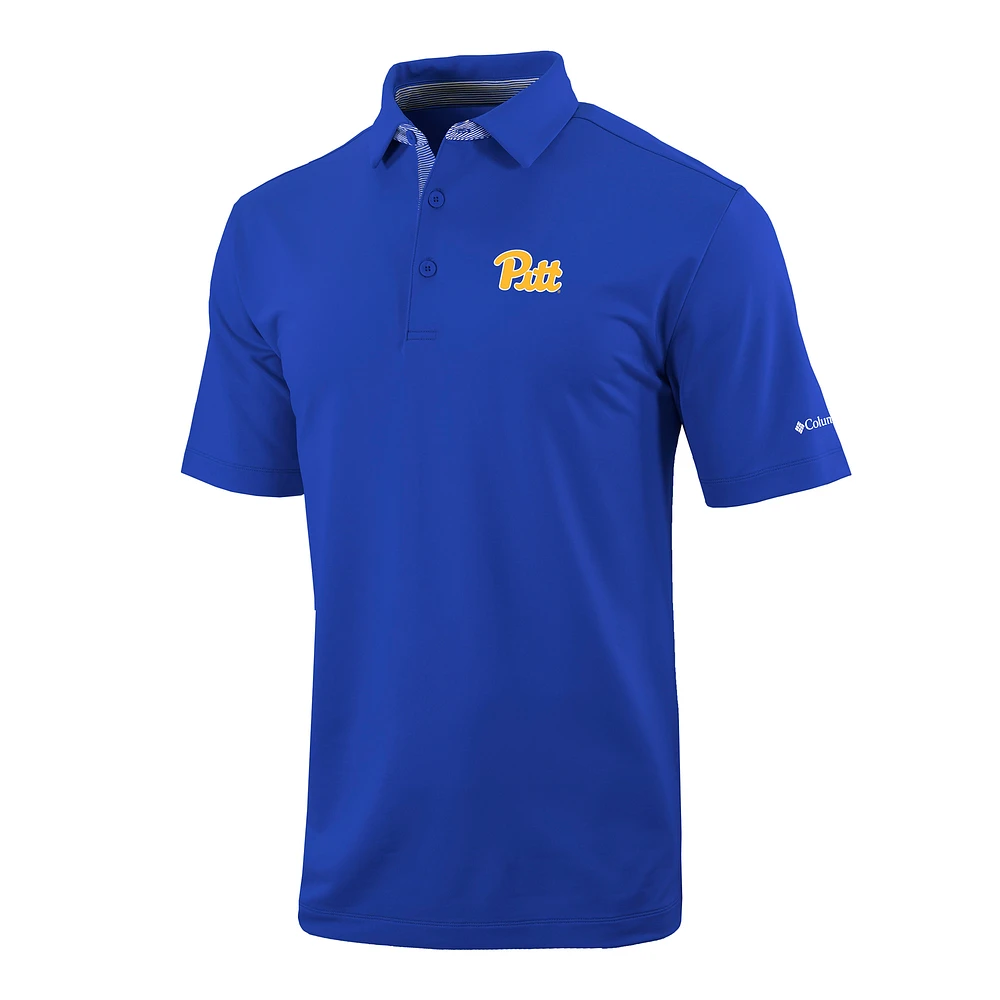 Men's Columbia Royal Pitt Panthers Omni-Wick Even Lie Polo