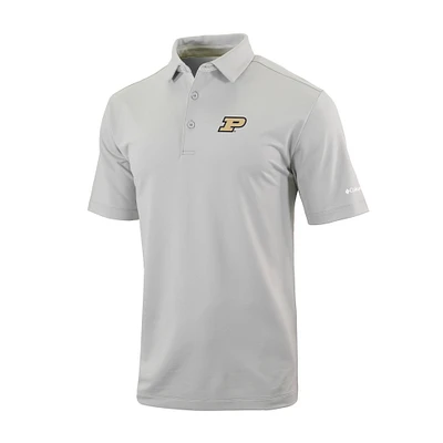Men's Columbia Gray Purdue Boilermakers Omni-Wick Even Lie Polo