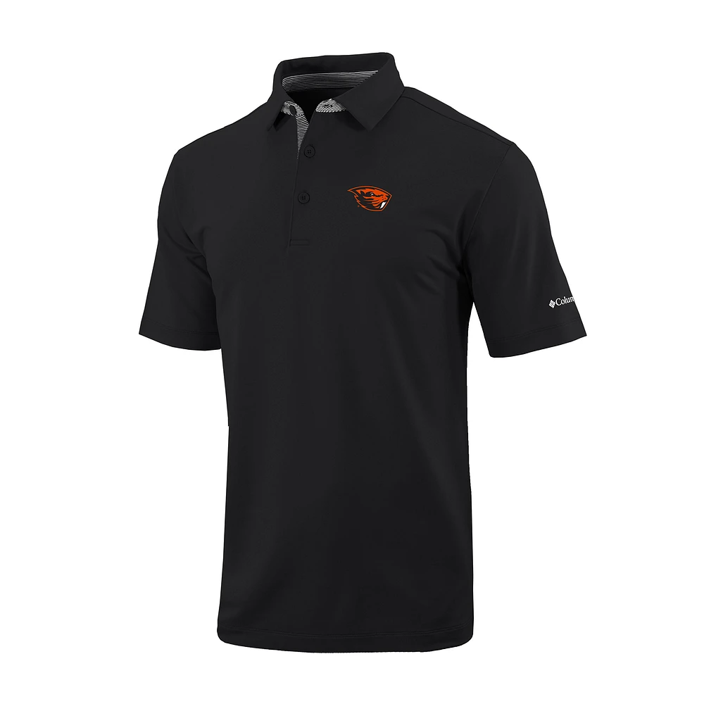 Men's Columbia Black Oregon State Beavers Omni-Wick Even Lie Polo