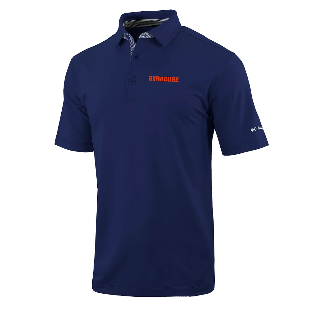 Men's Columbia Navy Syracuse Orange Omni-Wick Even Lie Polo