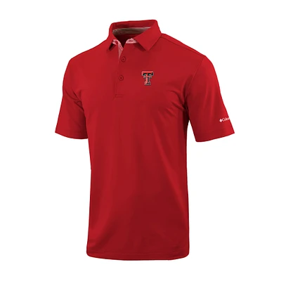 Men's Columbia Red Texas Tech Raiders Omni-Wick Even Lie Polo