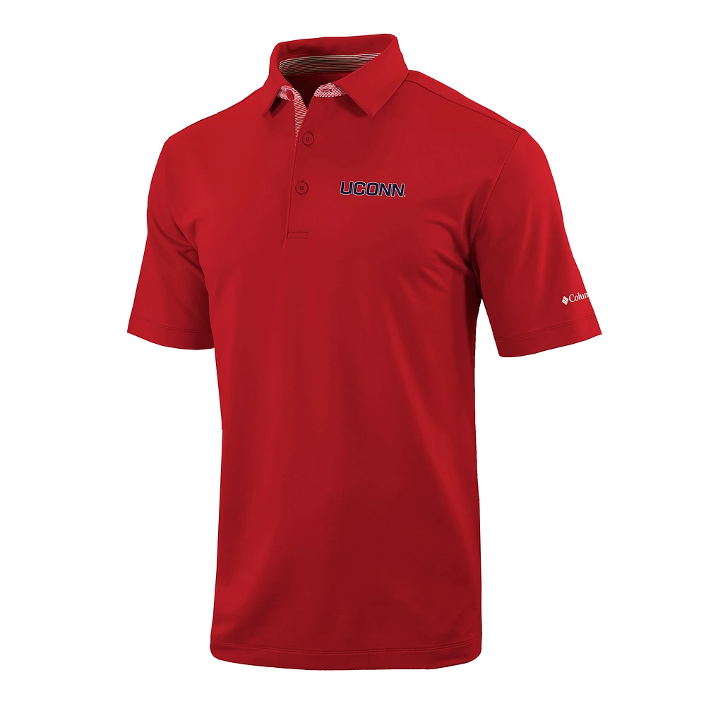Men's Columbia Red UConn Huskies Omni-Wick Even Lie Polo