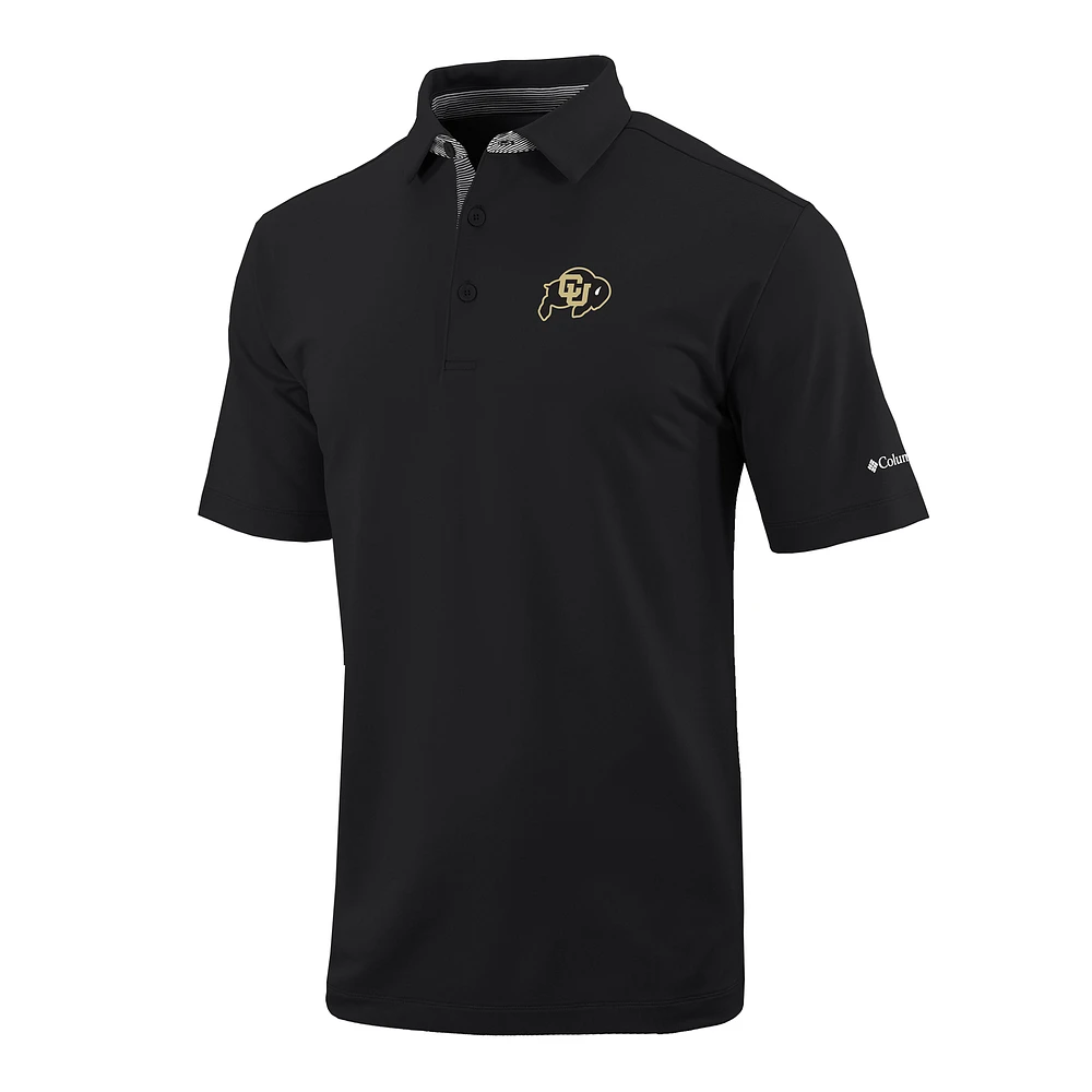 Men's Columbia Black Colorado Buffaloes Omni-Wick Even Lie Polo