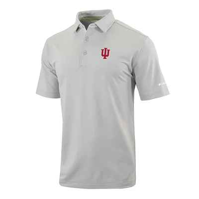 Men's Columbia Gray Indiana Hoosiers Omni-Wick Even Lie Polo