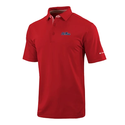 Men's Columbia Red Ole Miss Rebels Omni-Wick Even Lie Polo