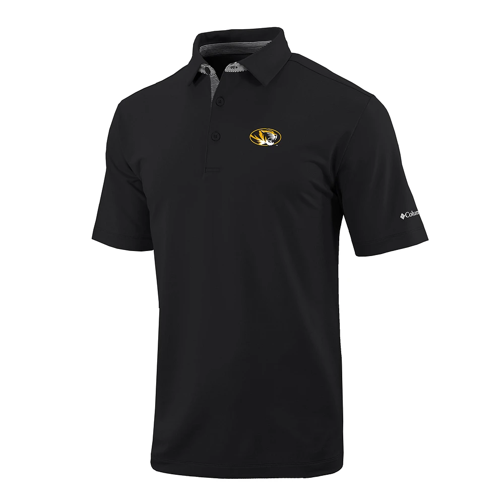 Men's Columbia Black Missouri Tigers Omni-Wick Even Lie Polo