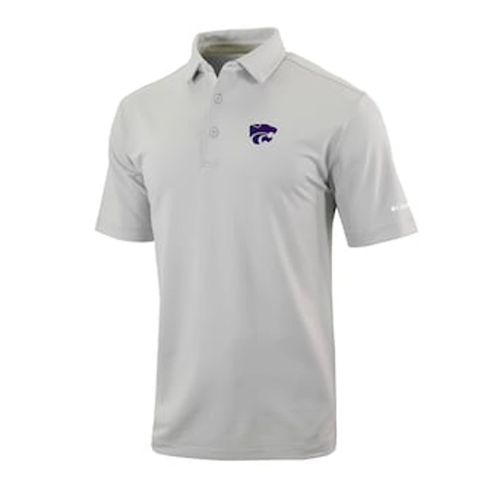 Men's Columbia Gray Kansas State Wildcats Omni-Wick Even Lie Polo