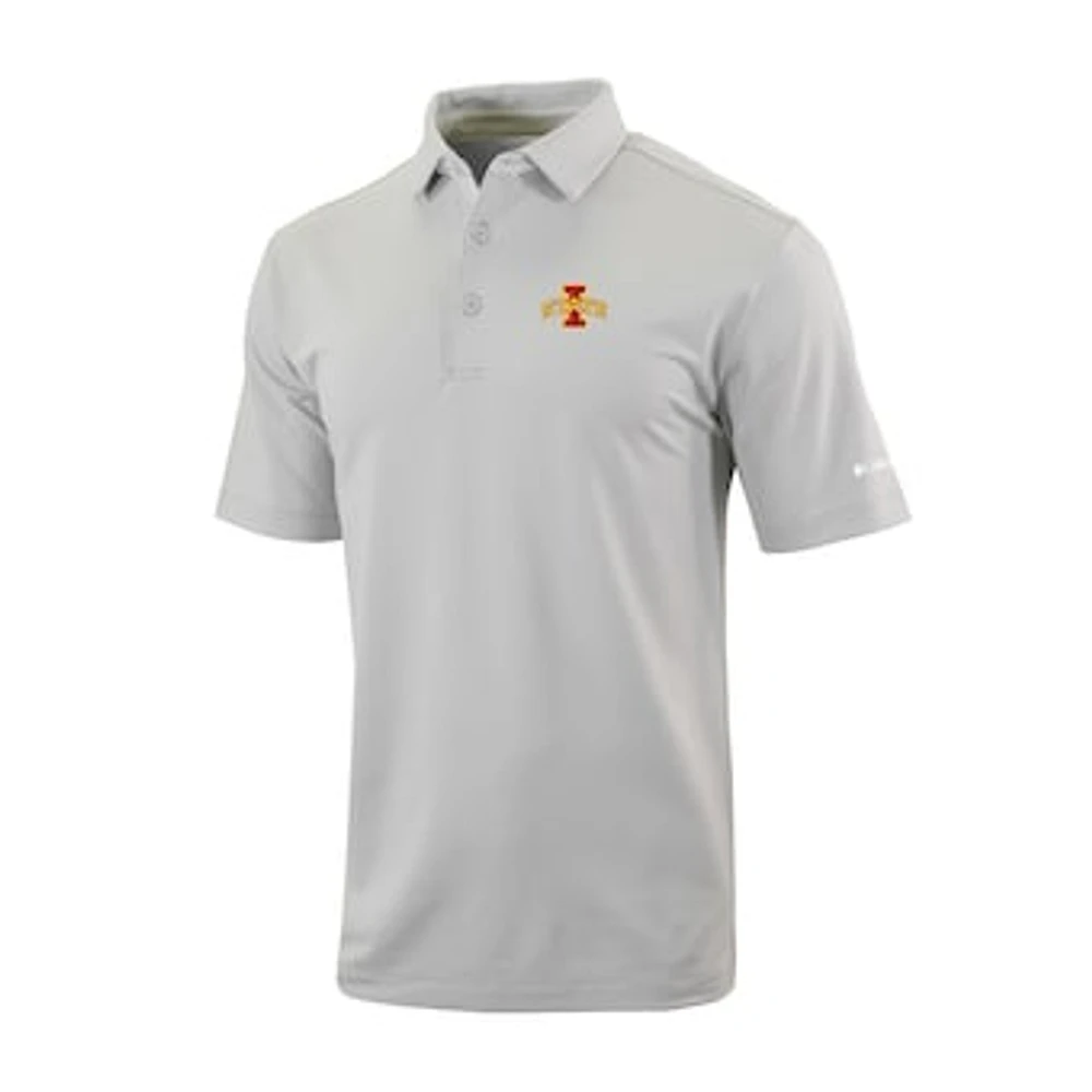 Men's Columbia Gray Iowa State Cyclones Omni-Wick Even Lie Polo