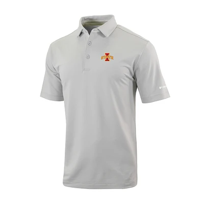 Men's Columbia Gray Iowa State Cyclones Omni-Wick Even Lie Polo