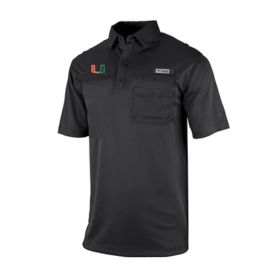 Men's Columbia Miami Hurricanes Omni-Wick Flycaster Pocket Polo