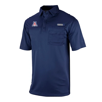 Men's Columbia Navy Arizona Wildcats Omni-Wick Flycaster Pocket Polo