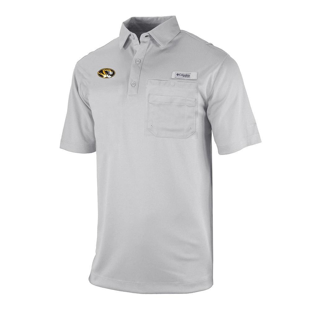 Men's Columbia Gray Missouri Tigers Omni-Wick Flycaster Pocket Polo