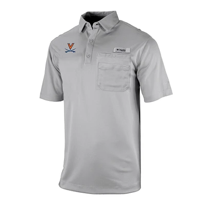 Men's Columbia Gray Virginia Cavaliers Omni-Wick Flycaster Pocket Polo