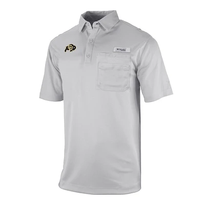 Men's Columbia Gray Colorado Buffaloes Omni-Wick Flycaster Pocket Polo