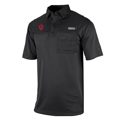 Men's Columbia Indiana Hoosiers Omni-Wick Flycaster Pocket Polo