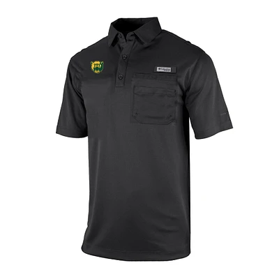 Men's Columbia Black Baylor Bears Omni-Wick Flycaster Pocket Polo