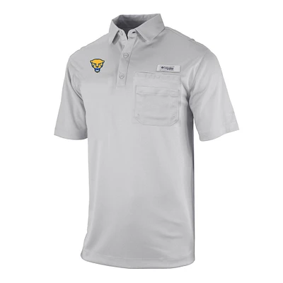 Men's Columbia Gray Pitt Panthers Omni-Wick Flycaster Pocket Polo