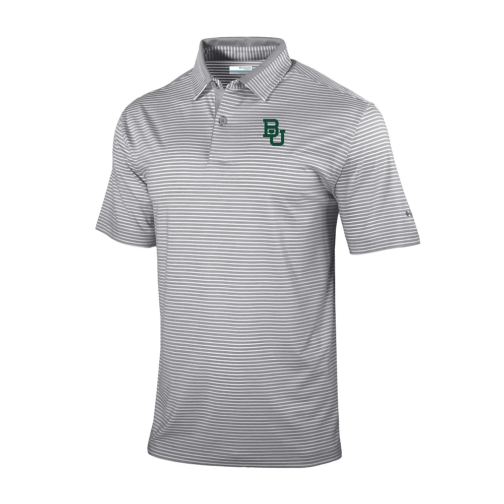 Men's Columbia Gray Baylor Bears Omni-Wick Golden Hills Polo
