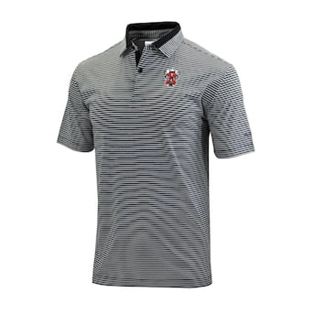 Men's Columbia Black Texas Tech Red Raiders Omni-Wick Golden Hills Polo