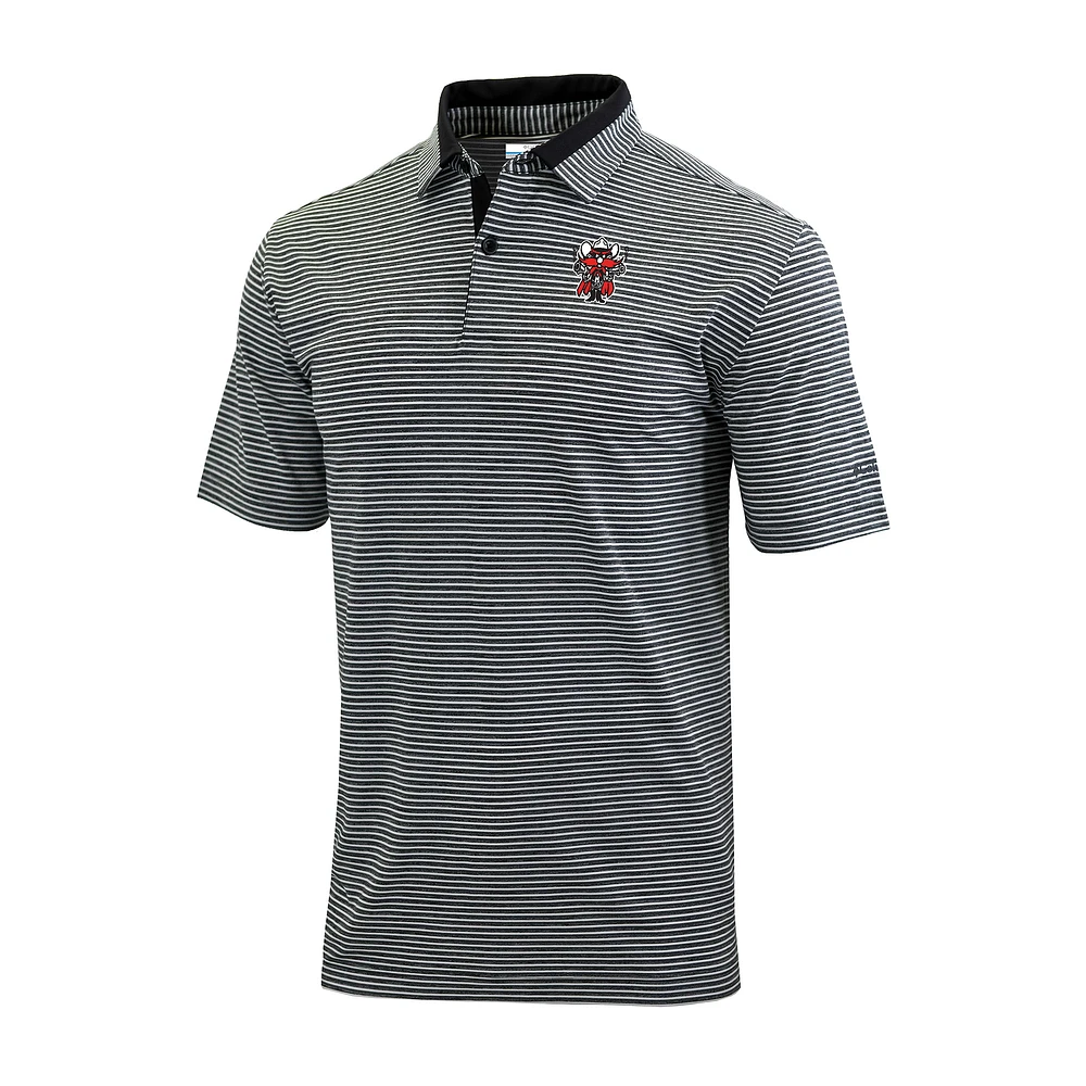 Men's Columbia Black Texas Tech Red Raiders Omni-Wick Golden Hills Polo