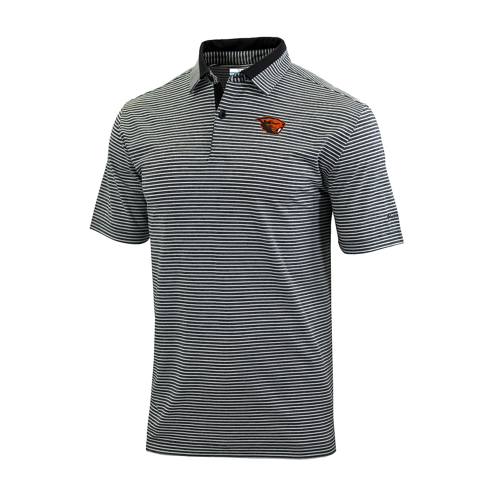Men's Columbia Black Oregon State Beavers Omni-Wick Golden Hills Polo