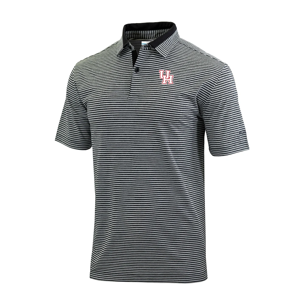 Men's Columbia Black Houston Cougars Omni-Wick Golden Hills Polo