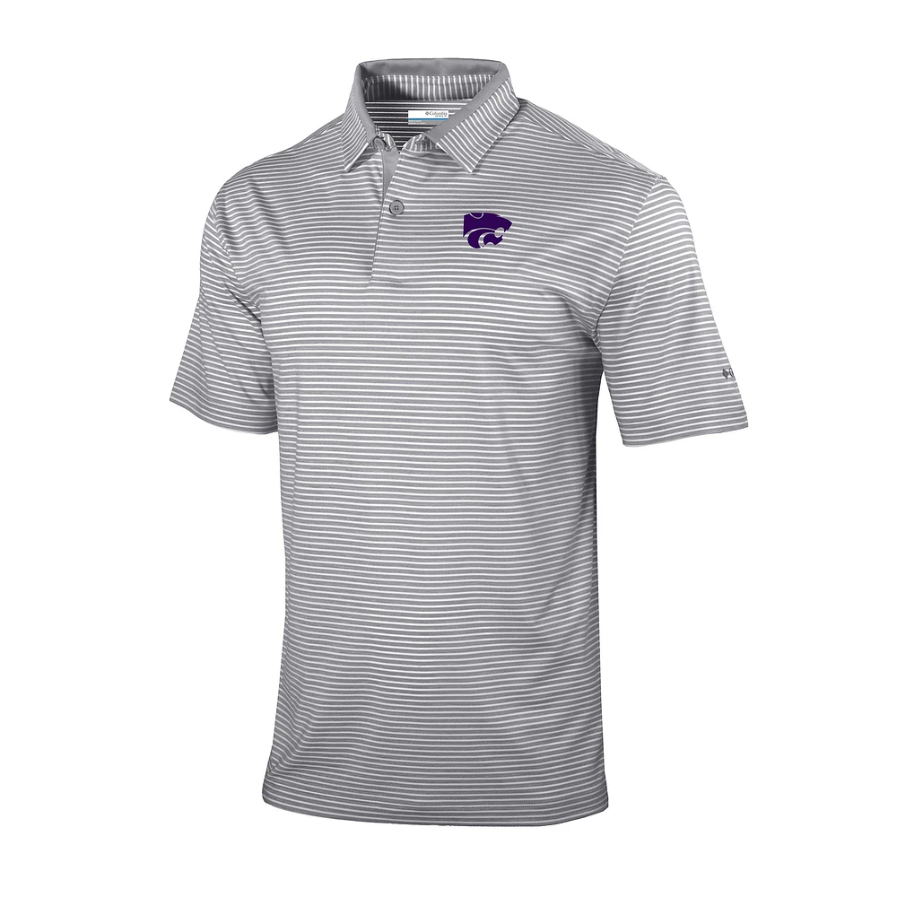 Men's Columbia Gray Kansas State Wildcats Omni-Wick Golden Hills Polo