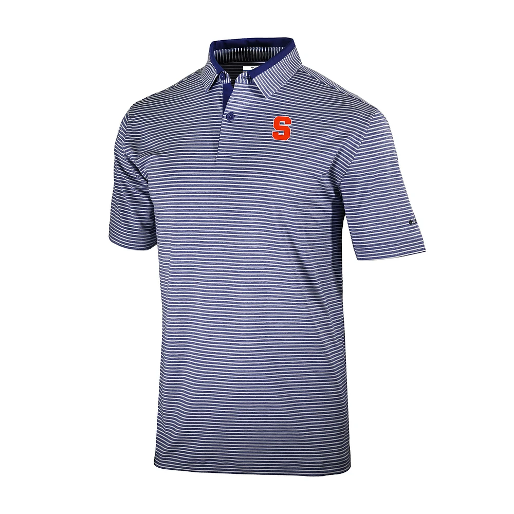 Men's Columbia Navy Syracuse Orange Omni-Wick Golden Hills Polo