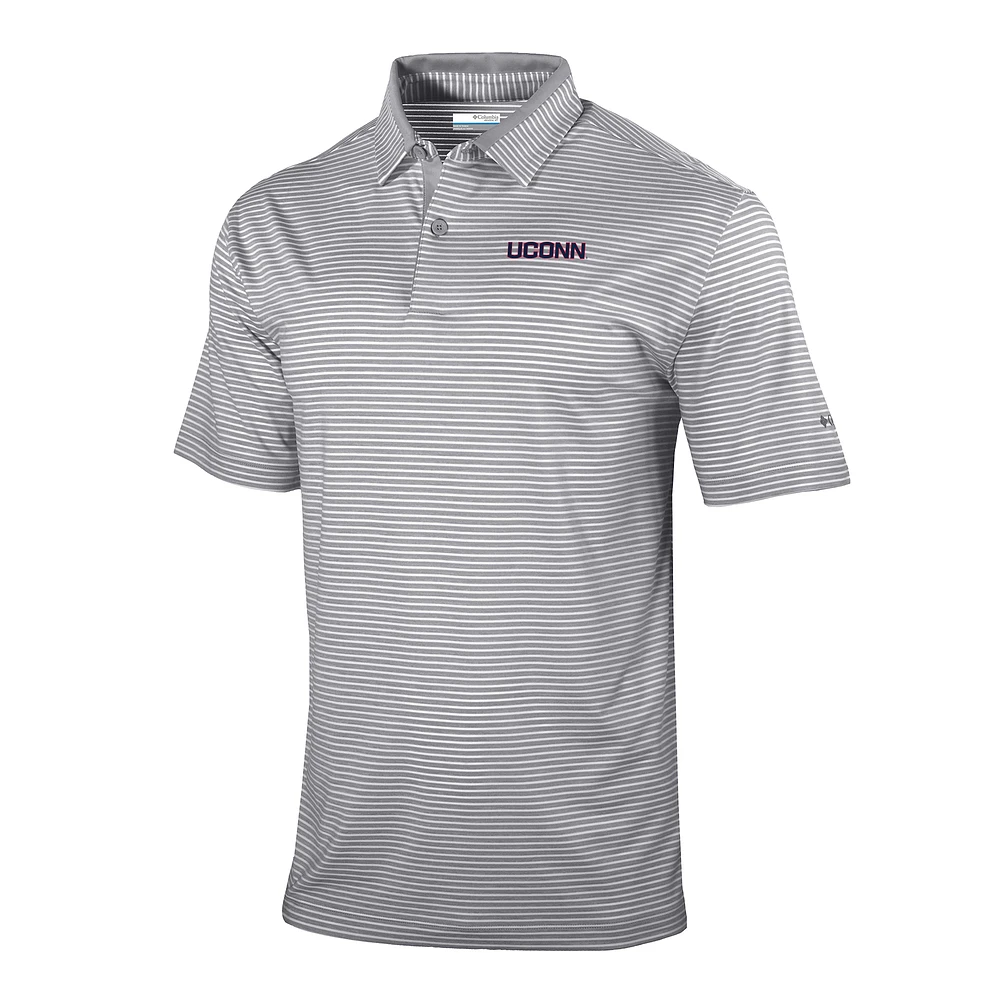 Men's Columbia Gray UConn Huskies Omni-Wick Golden Hills Polo