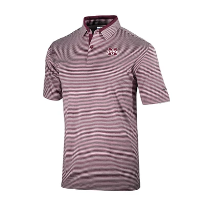 Men's Columbia Maroon Mississippi State Bulldogs Omni-Wick Golden Hills Polo