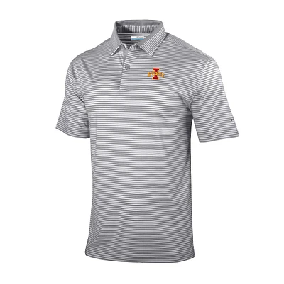 Men's Columbia Gray Iowa State Cyclones Omni-Wick Golden Hills Polo