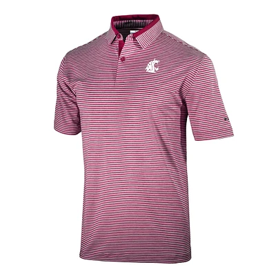 Men's Columbia Crimson Washington State Cougars Omni-Wick Golden Hills Polo