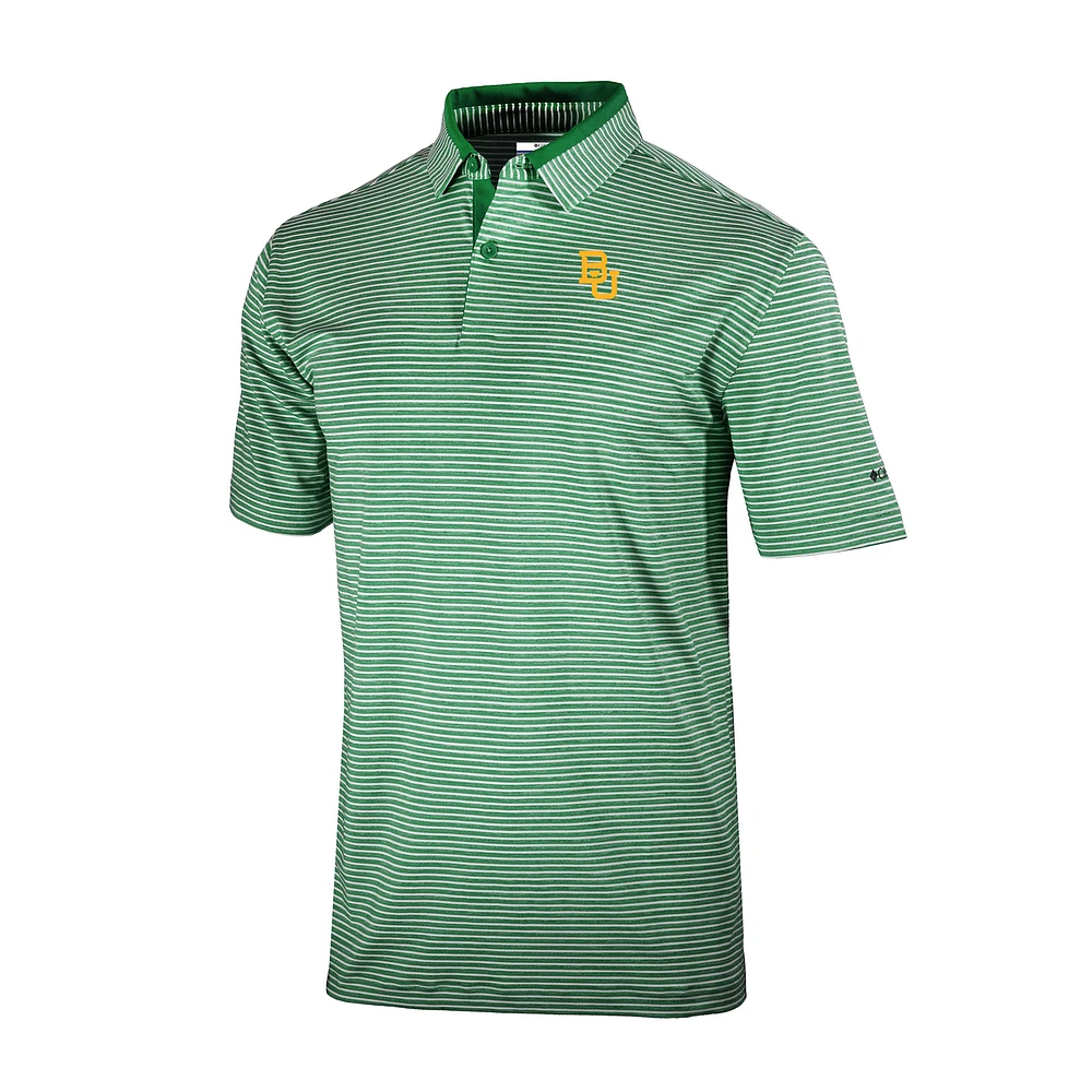 Men's Columbia Green Baylor Bears Omni-Wick Golden Hills Polo