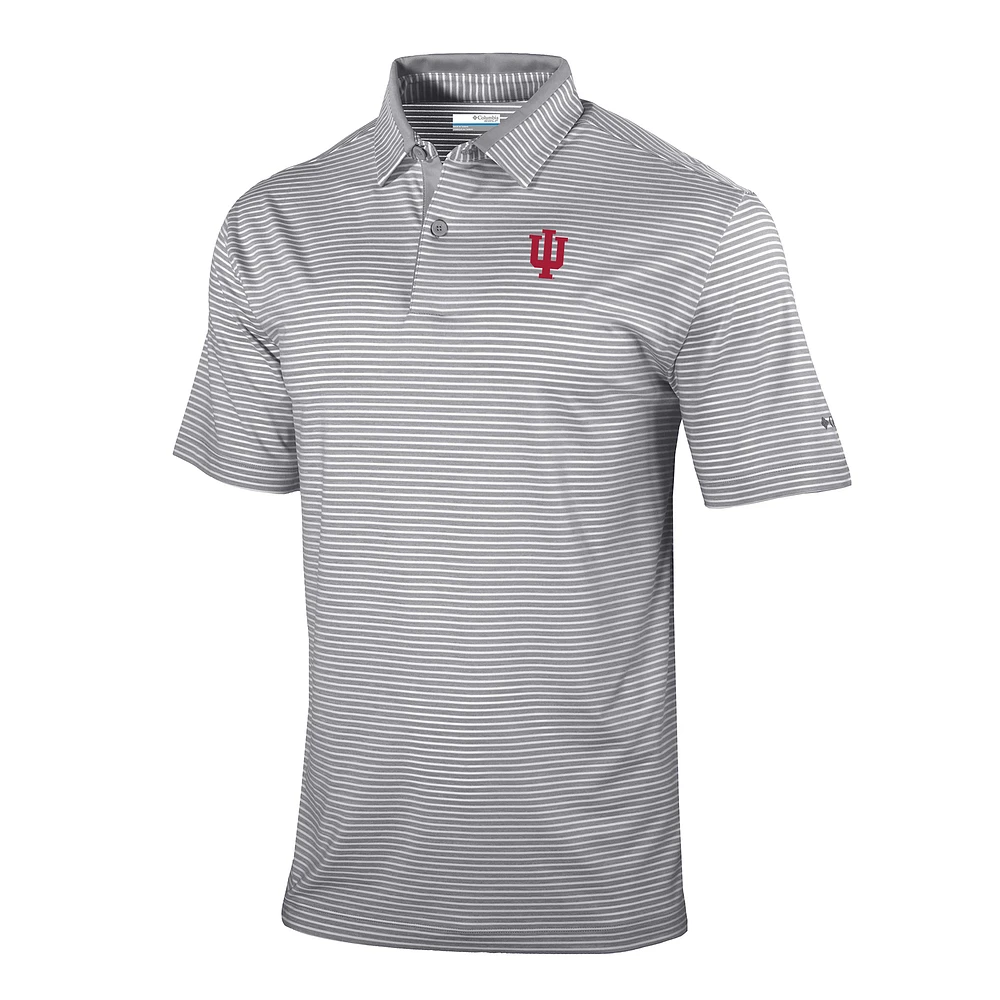 Men's Columbia Gray Indiana Hoosiers Omni-Wick Golden Hills Polo