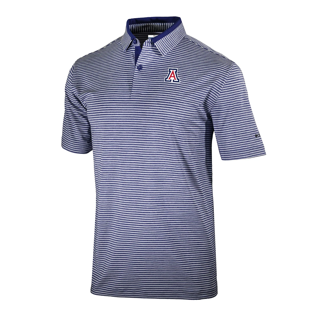 Men's Columbia Navy Arizona Wildcats Omni-Wick Golden Hills Polo