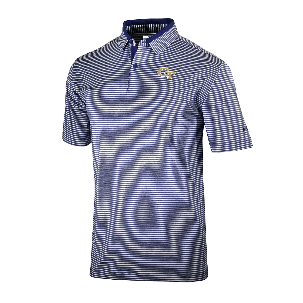 Men's Columbia Navy Georgia Tech Yellow Jackets Omni-Wick Golden Hills Polo