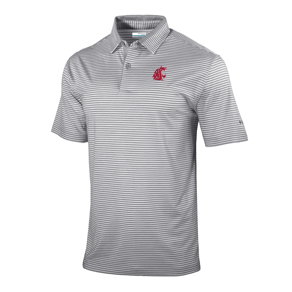 Men's Columbia Gray Washington State Cougars Omni-Wick Golden Hills Polo