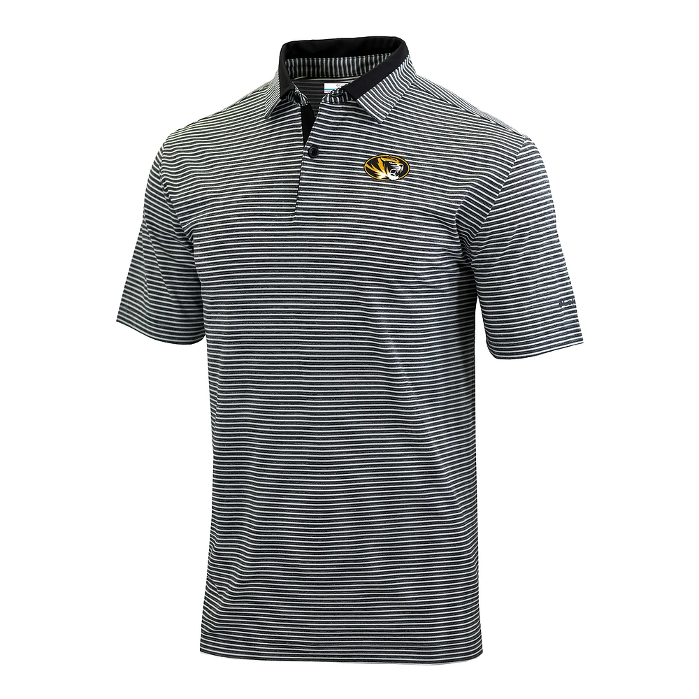 Men's Columbia Black Missouri Tigers Omni-Wick Golden Hills Polo